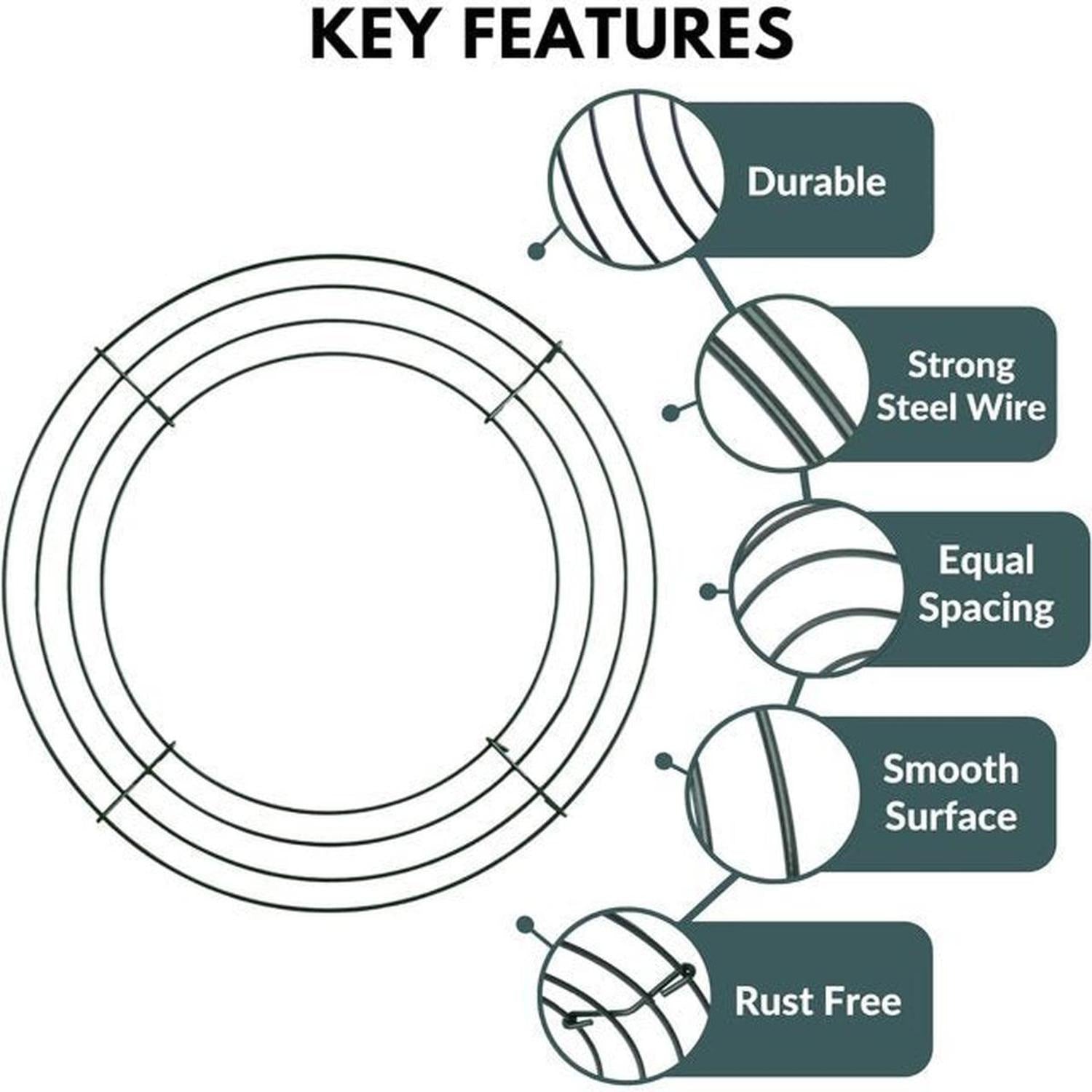 Shop For 10 - inch Plain Wire Wreath Form: 3 Wire Black Frames at Michelle's aDOORable Creations