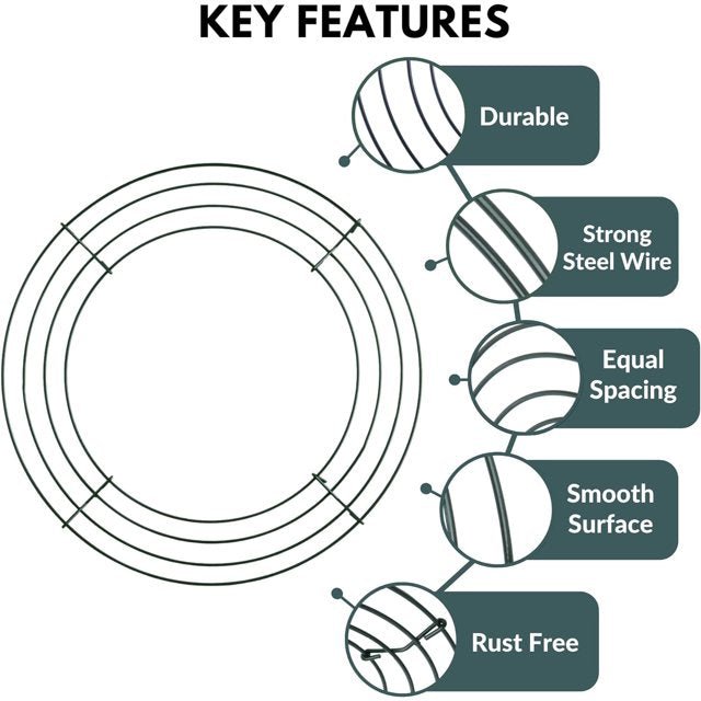 Shop For 10 - inch Plain Wire Wreath Form: 3 Wire Black Frames at Michelle's aDOORable Creations