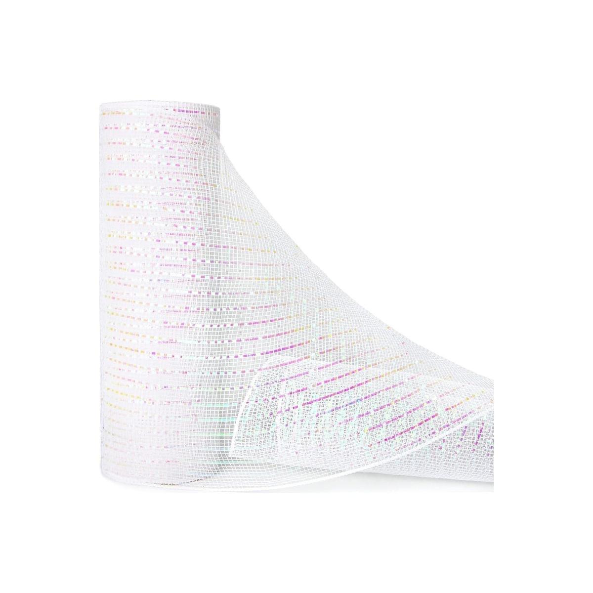 Shop For 10" Iridescent Foil Mesh Ribbon: White (10 Yards) at Michelle's aDOORable Creations