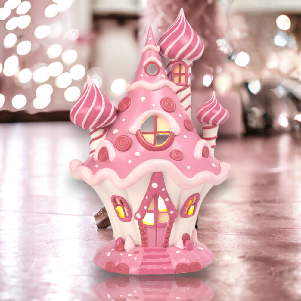 10" LED Pink Candy Castle