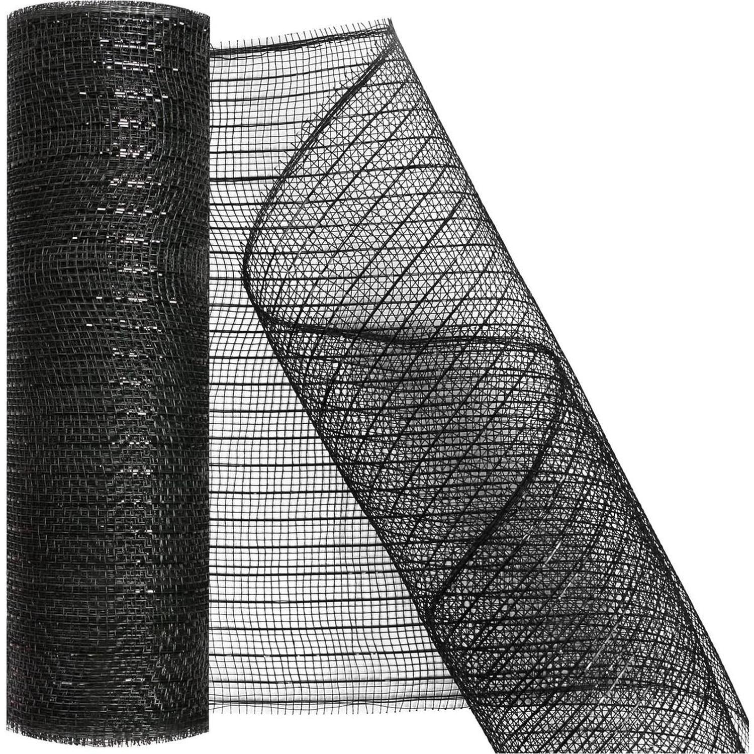 10" Metallic Black with Black Foil Mesh Ribbon (10 Yards)