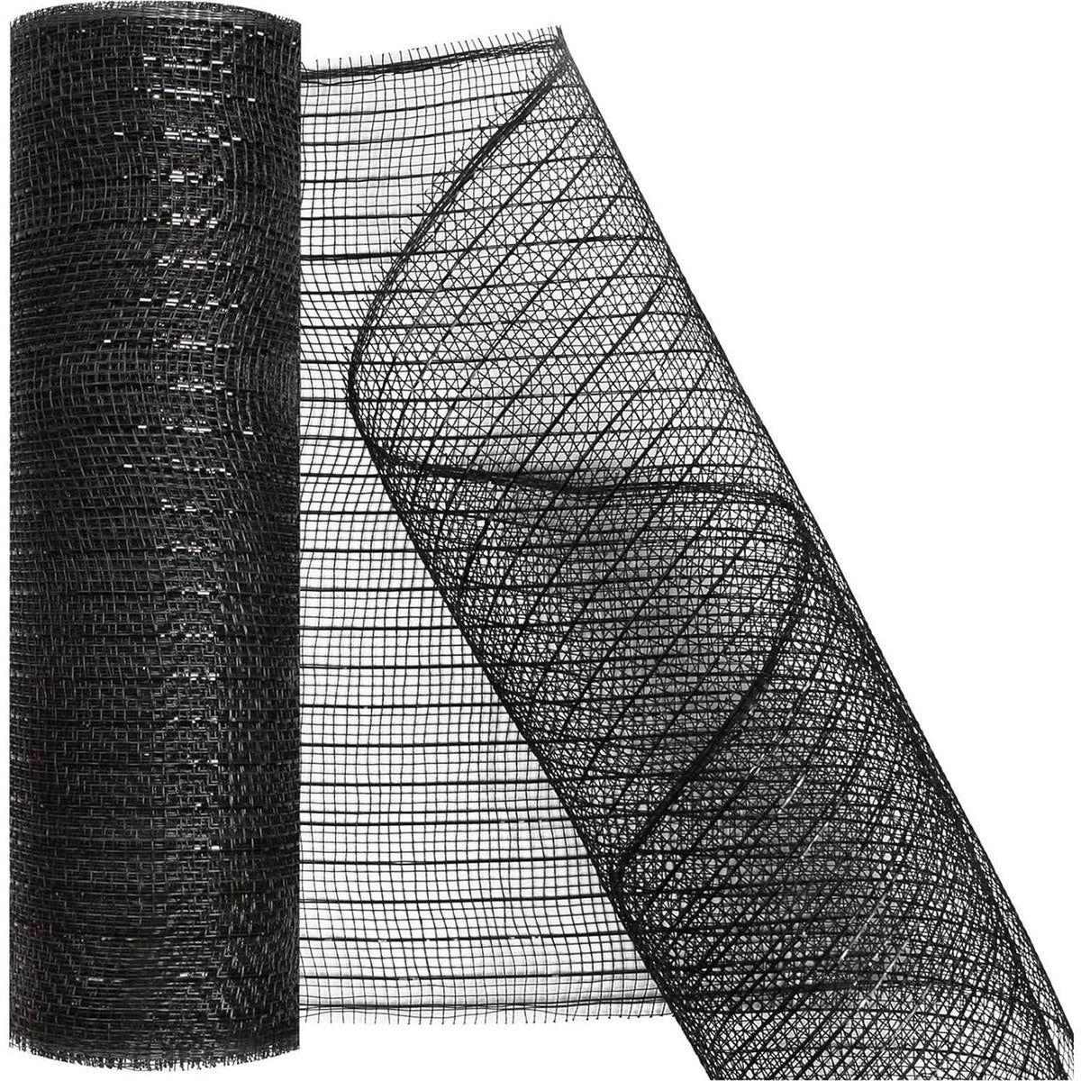 Shop For 10" Metallic Black with Black Foil Mesh Ribbon (10 Yards)