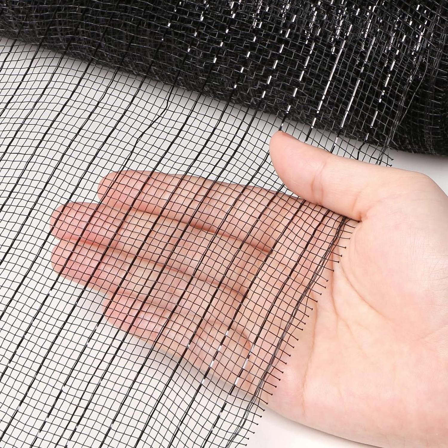 10" Metallic Black with Black Foil Mesh Ribbon (10 Yards)