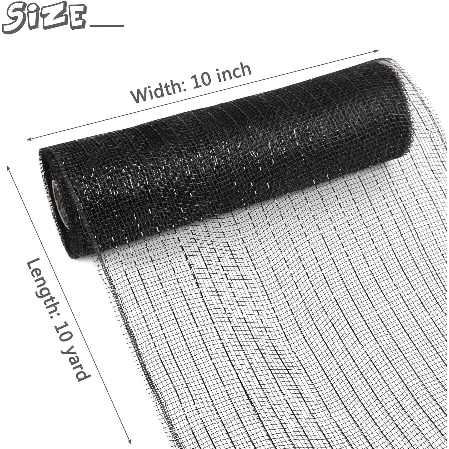 Shop For 10" Metallic Black with Black Foil Mesh Ribbon (10 Yards)