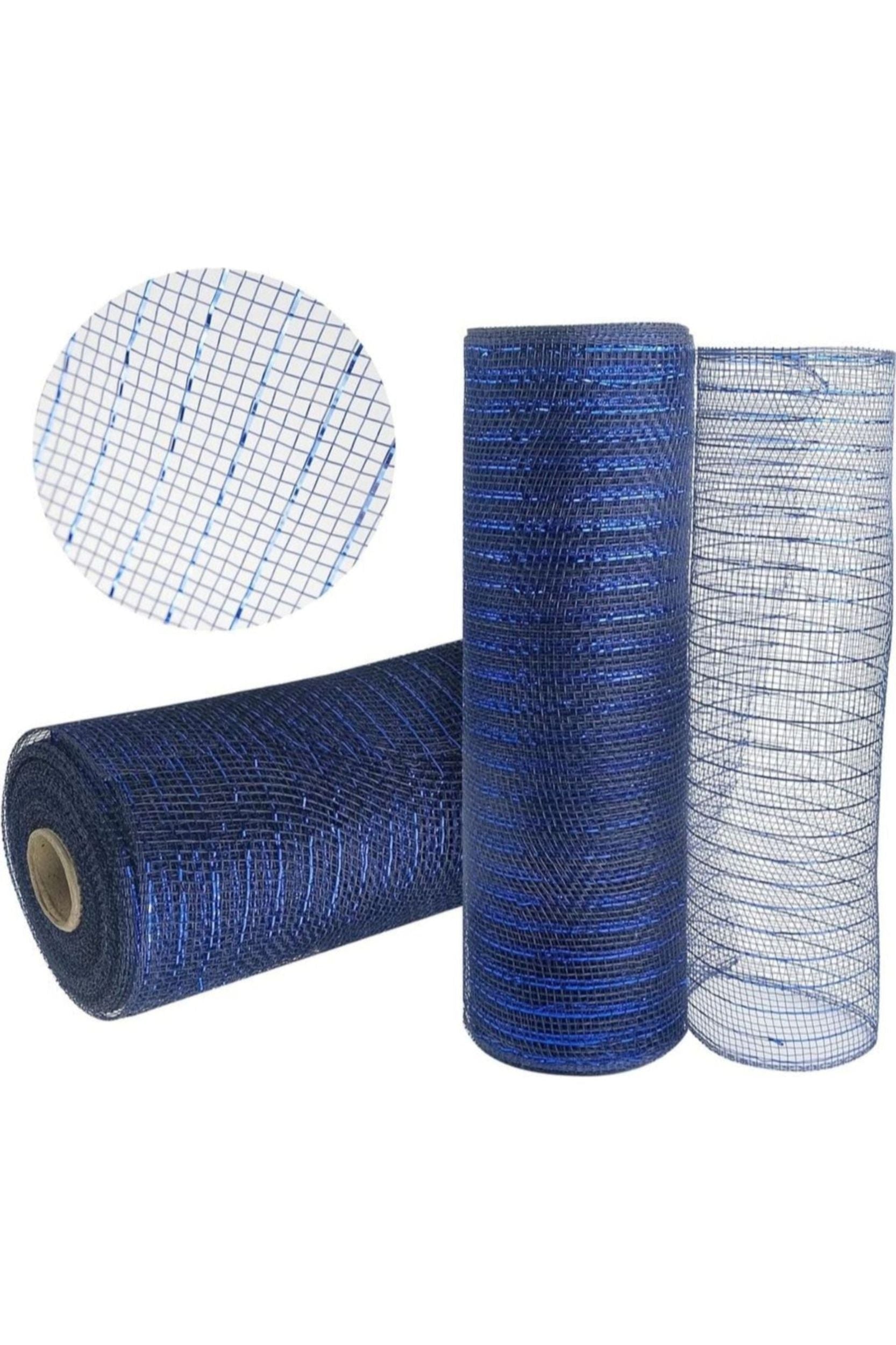 Shop For 10" Navy Blue Metallic Deco Mesh Ribbon at Michelle's aDOORable Creations