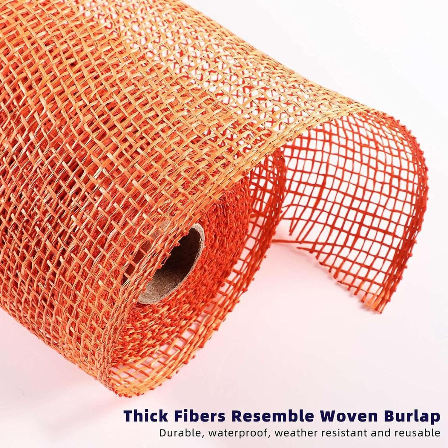 10" Poly Burlap Mesh Ribbon: Orange