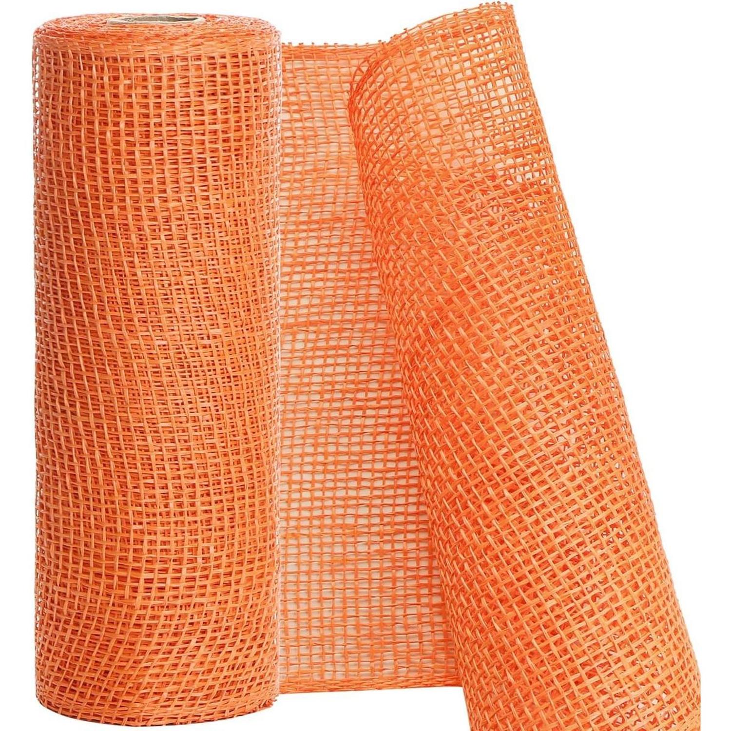 10" Poly Burlap Mesh Ribbon: Orange