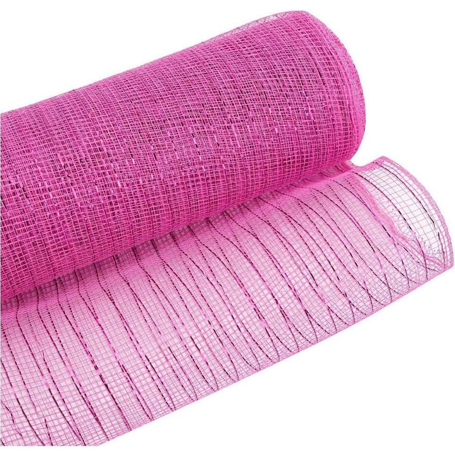 10" Poly Mesh Ribbon: Metallic Hot Pink