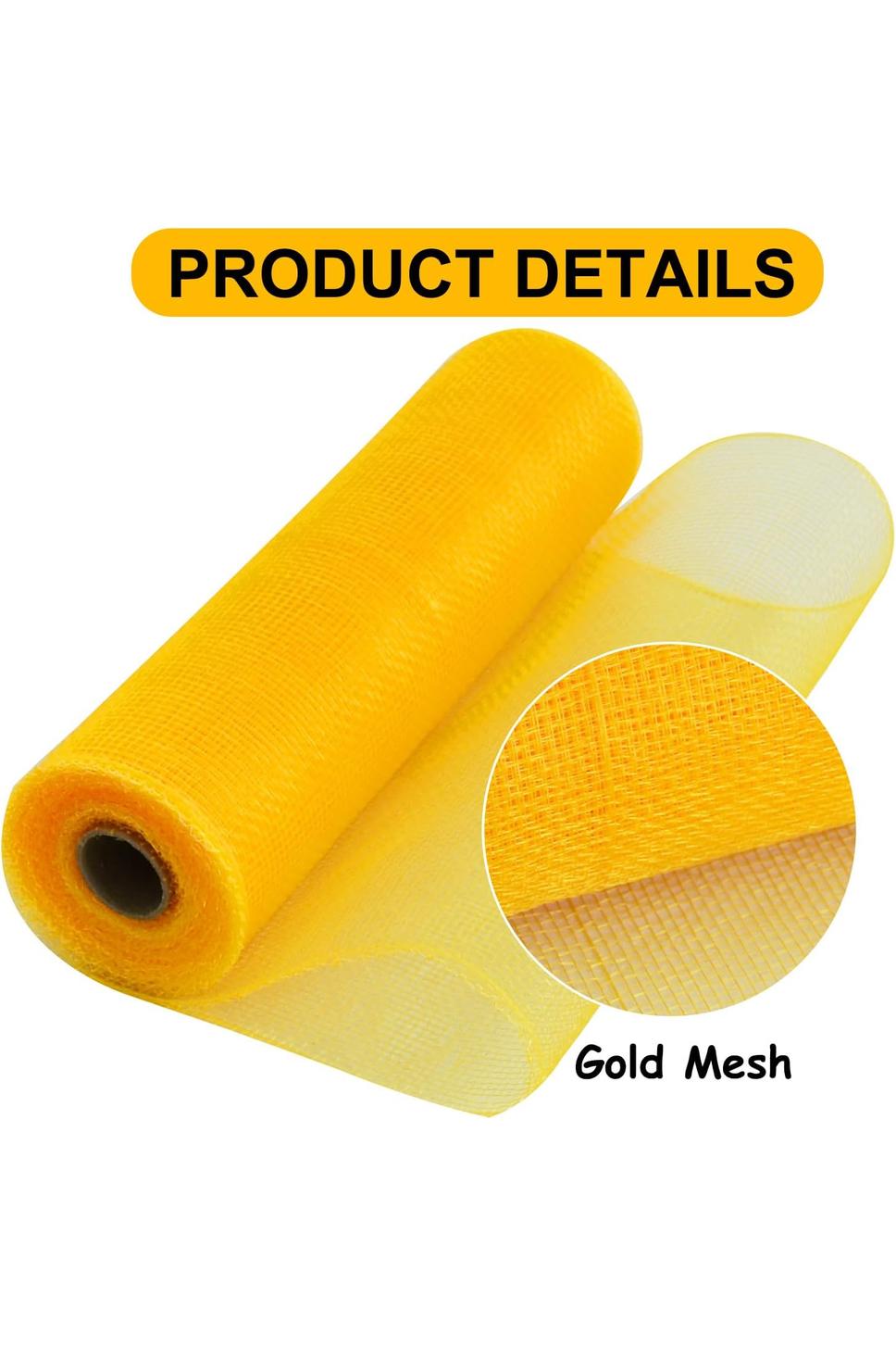 10" Two Tone Deco Mesh: Yellow & Gold - Michelle's aDOORable Creations - Poly Deco Mesh
