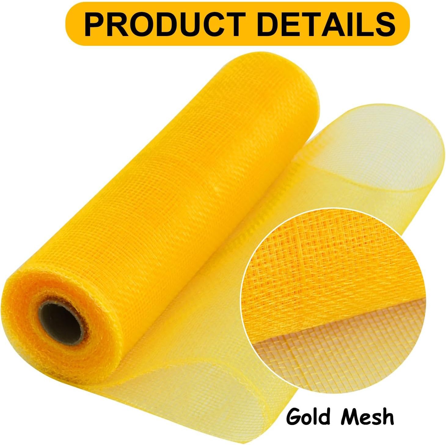 10" Two Tone Deco Mesh: Yellow & Gold - Michelle's aDOORable Creations - Poly Deco Mesh