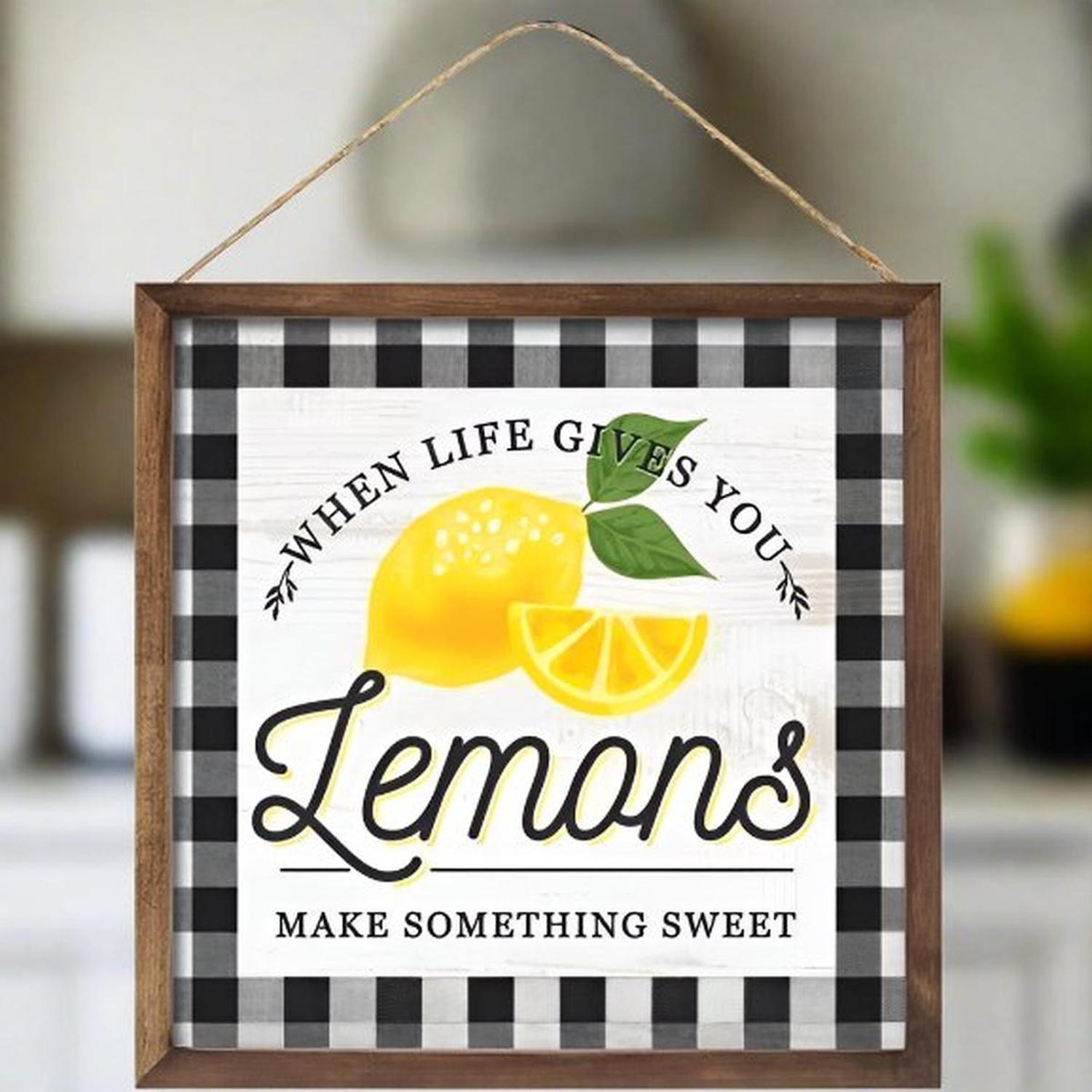 10" Wooden Sign: Lemons/Life