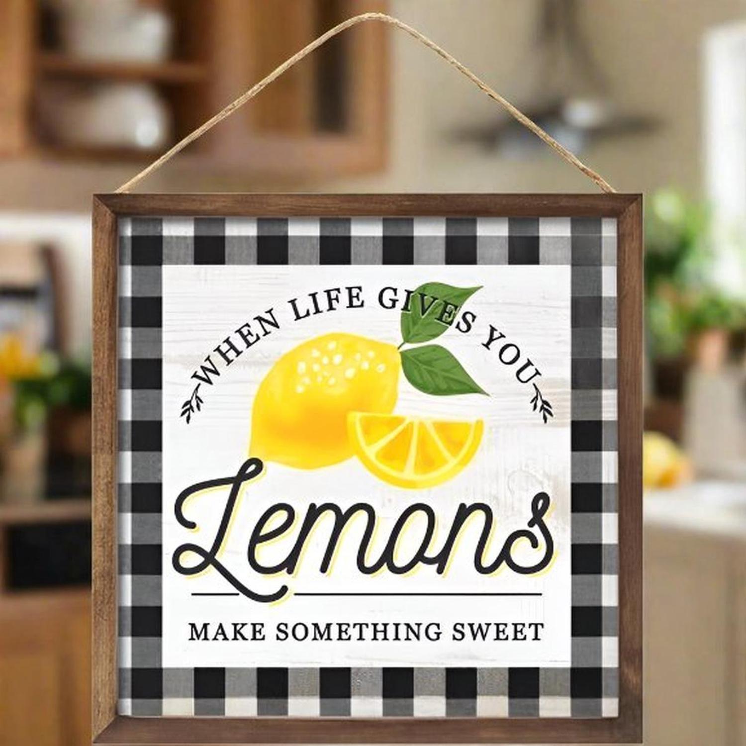 10" Wooden Sign: Lemons/Life