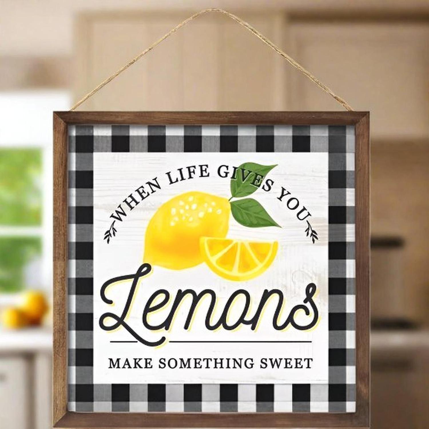 10" Wooden Sign: Lemons/Life