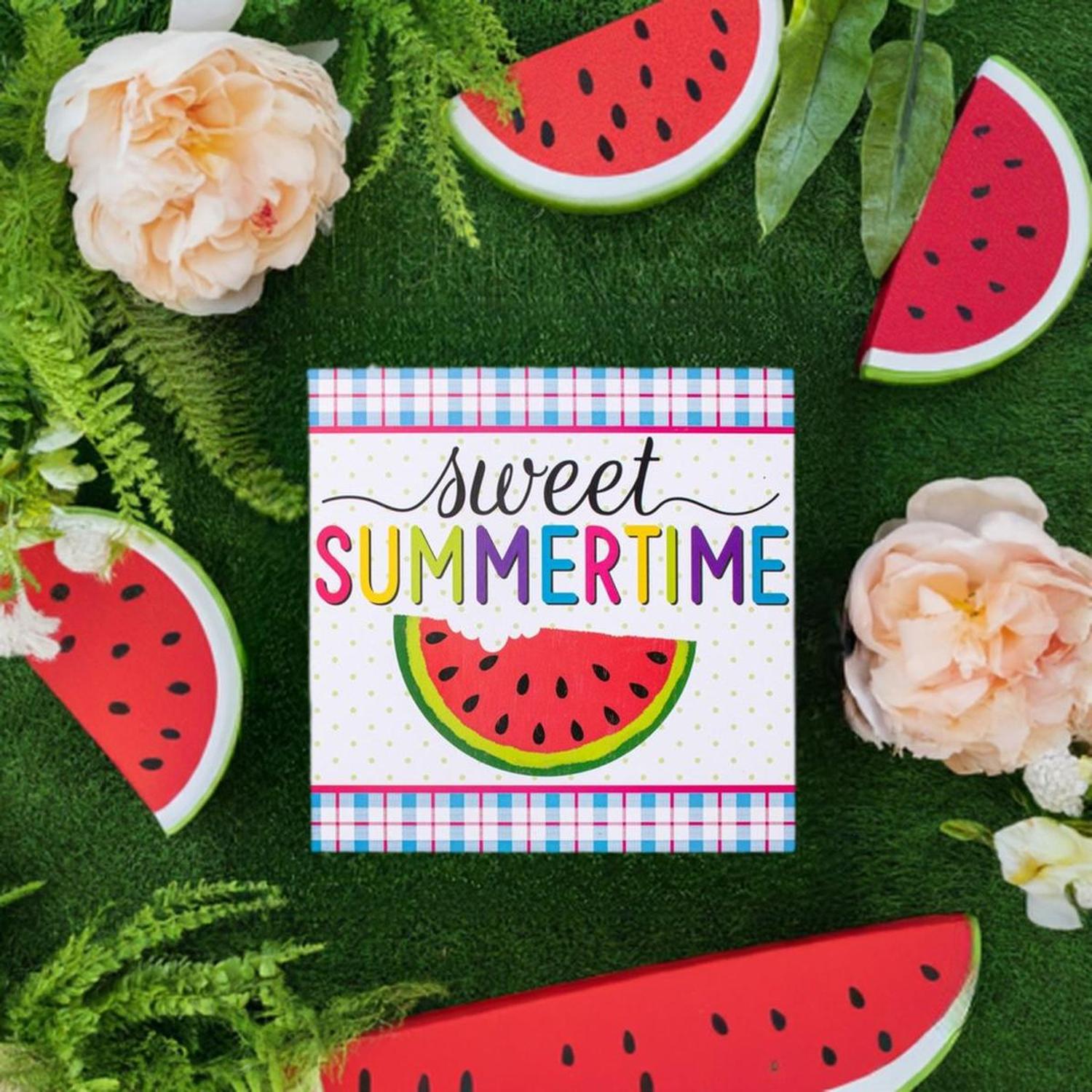 10" Wooden Sign: Sweet Summertime/Watermelon