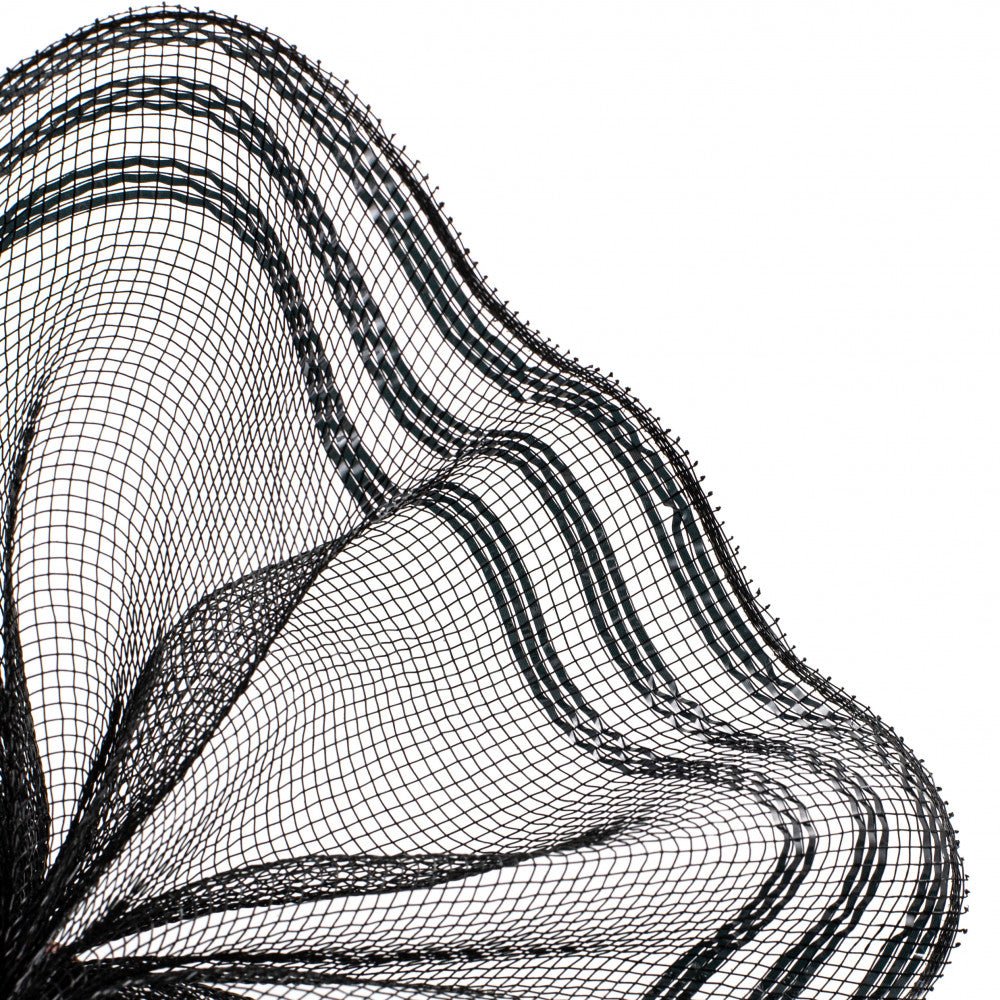 Shop For 10.5" Border Stripe Metallic Mesh Ribbon: Black (10 Yards) at Michelle's aDOORable Creations