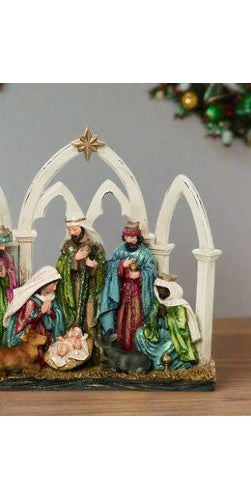 11" Glitter Classic Nativity Scene - Michelle's aDOORable Creations - Seasonal & Holiday Decorations