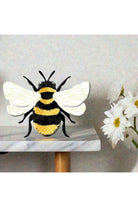 12" Metal Embossed Bee Hanger: Yellow - Michelle's aDOORable Creations - Wooden/Metal Signs