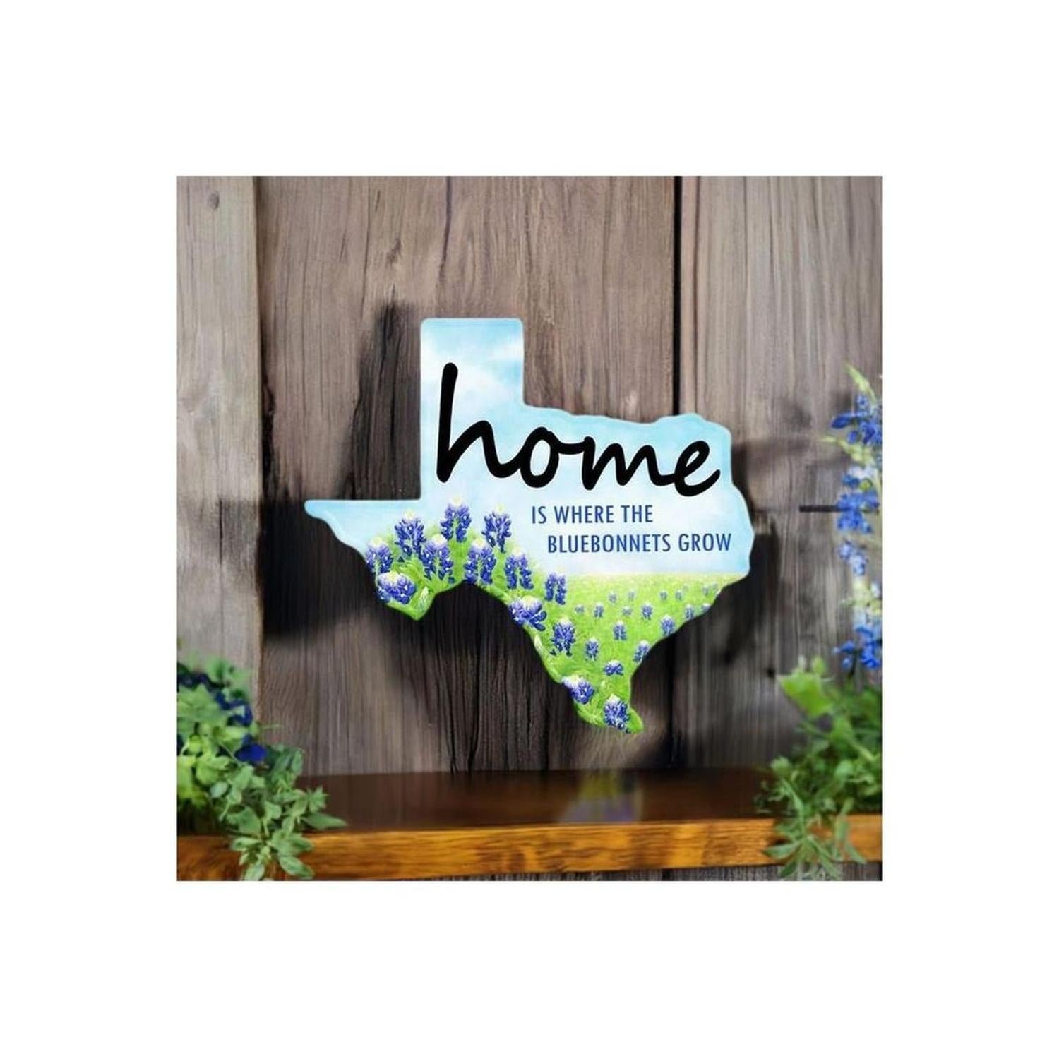 12" Metal Embossed Hanger: Texas Bluebonnets
