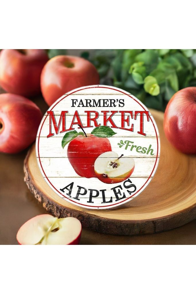 12" Metal Farmer's Market Sign: Apples - Michelle's aDOORable Creations - Wooden/Metal Signs