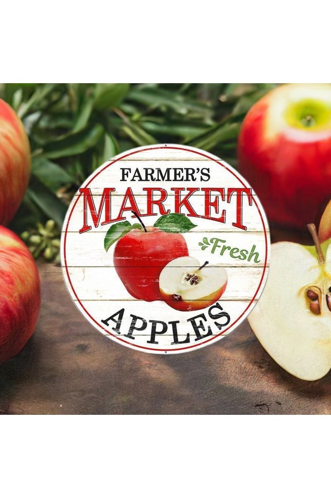 Shop For 12" Metal Farmer's Market Sign: Apples MD0335