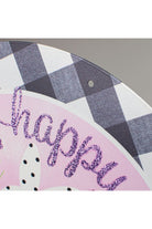 12" Metal Sign: Glitter Check Happy Easter - Michelle's aDOORable Creations - Wooden/Metal Signs