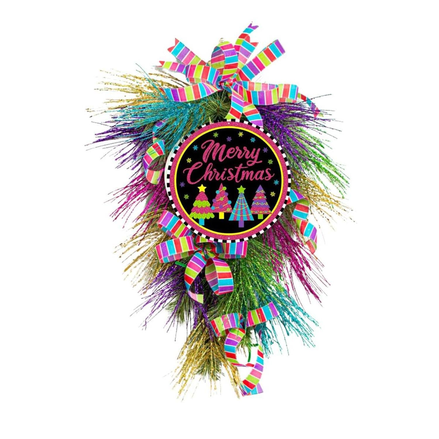 12" Metal Sign: Merry Bright Christmas