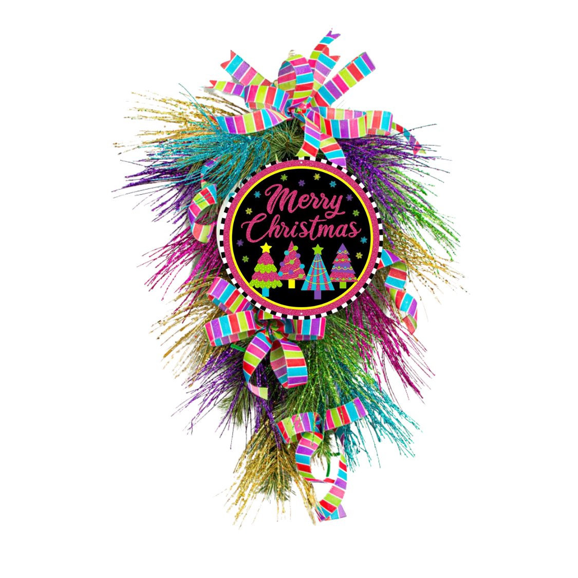 Shop For 12" Metal Sign: Merry Bright Christmas at Michelle's aDOORable Creations