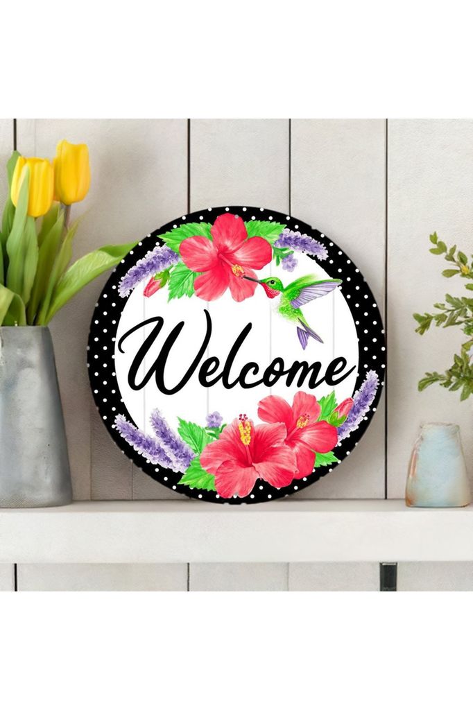 Shop For 12" Metal Sign: Welcome Hummingbird MD0922