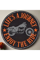 12" Round Metal Sign: Motorcycle - Michelle's aDOORable Creations - Wooden/Metal Signs
