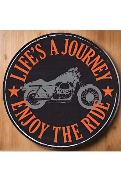 12" Round Metal Sign: Motorcycle - Michelle's aDOORable Creations - Wooden/Metal Signs