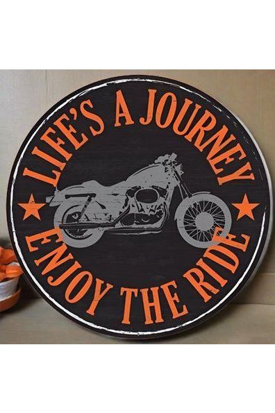 Shop For 12" Round Metal Sign: Motorcycle at Michelle's aDOORable Creations