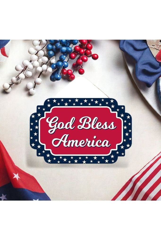 12" Wooden Sign: God Bless America - Michelle's aDOORable Creations - Wooden/Metal Signs