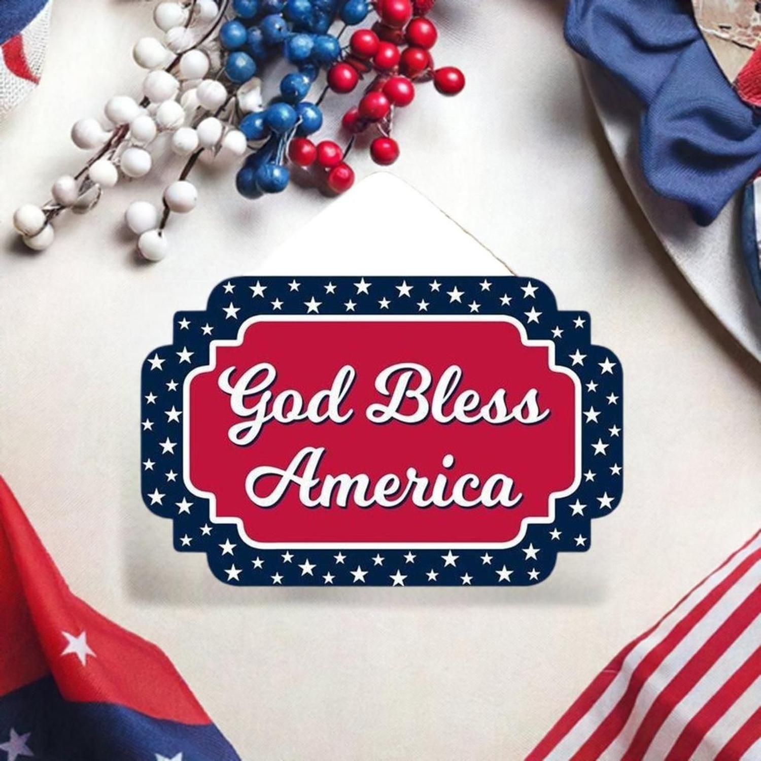 Shop For 12" Wooden Sign: God Bless America at Michelle's aDOORable Creations