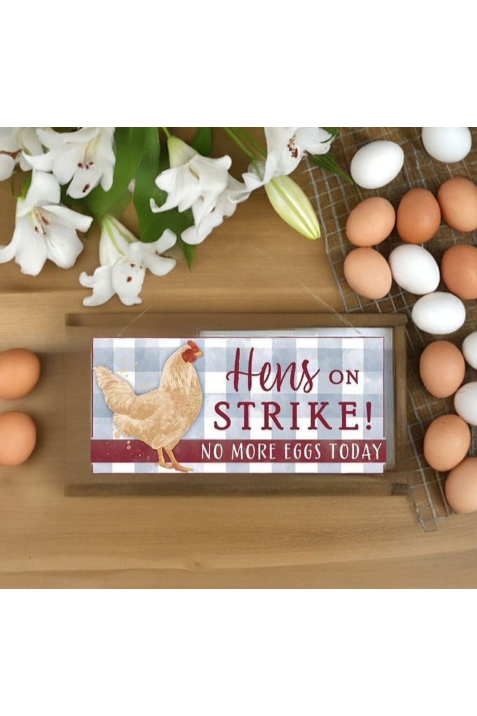 Shop For 12" Wooden Sign: Hens on Strike at Michelle's aDOORable Creations