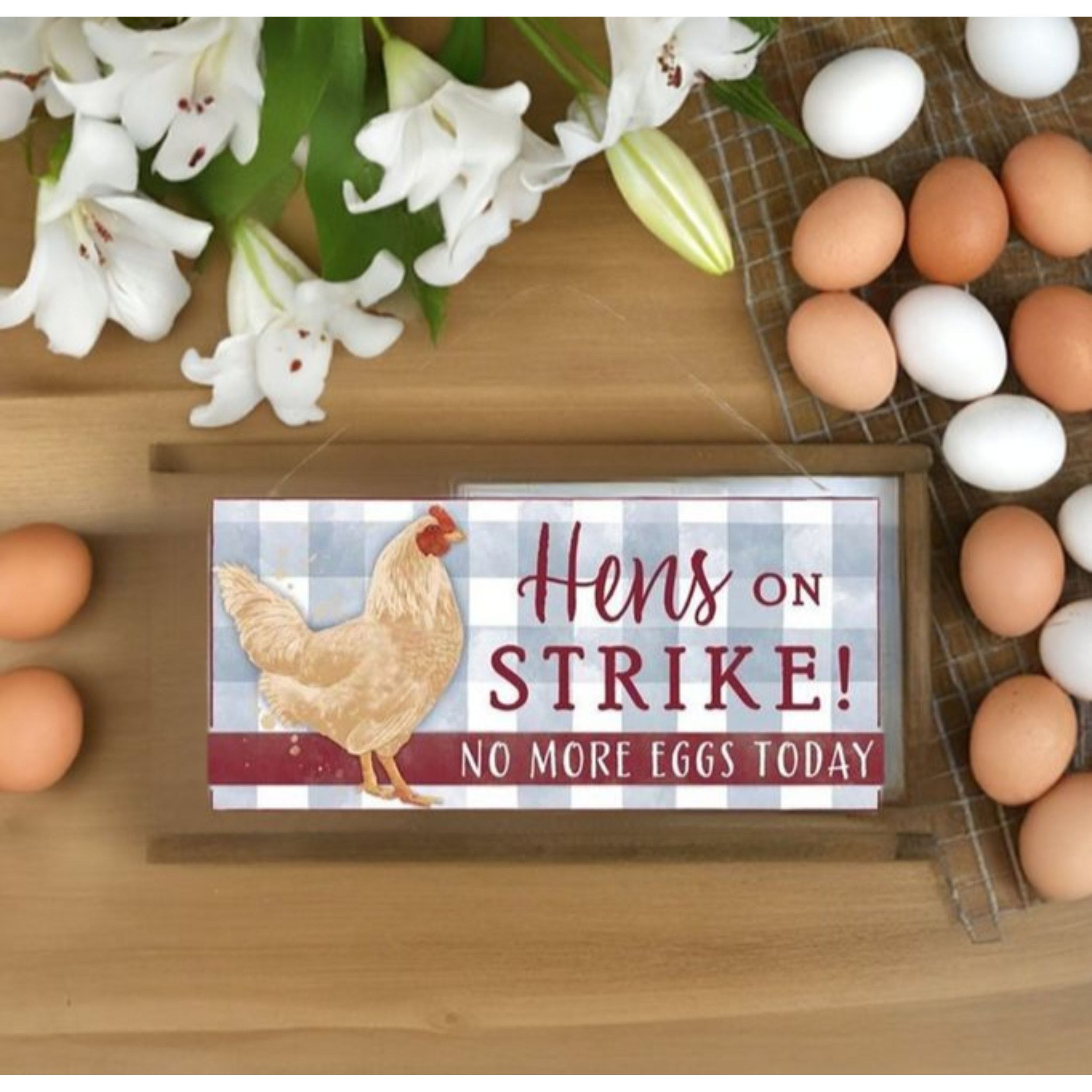 Shop For 12" Wooden Sign: Hens on Strike at Michelle's aDOORable Creations