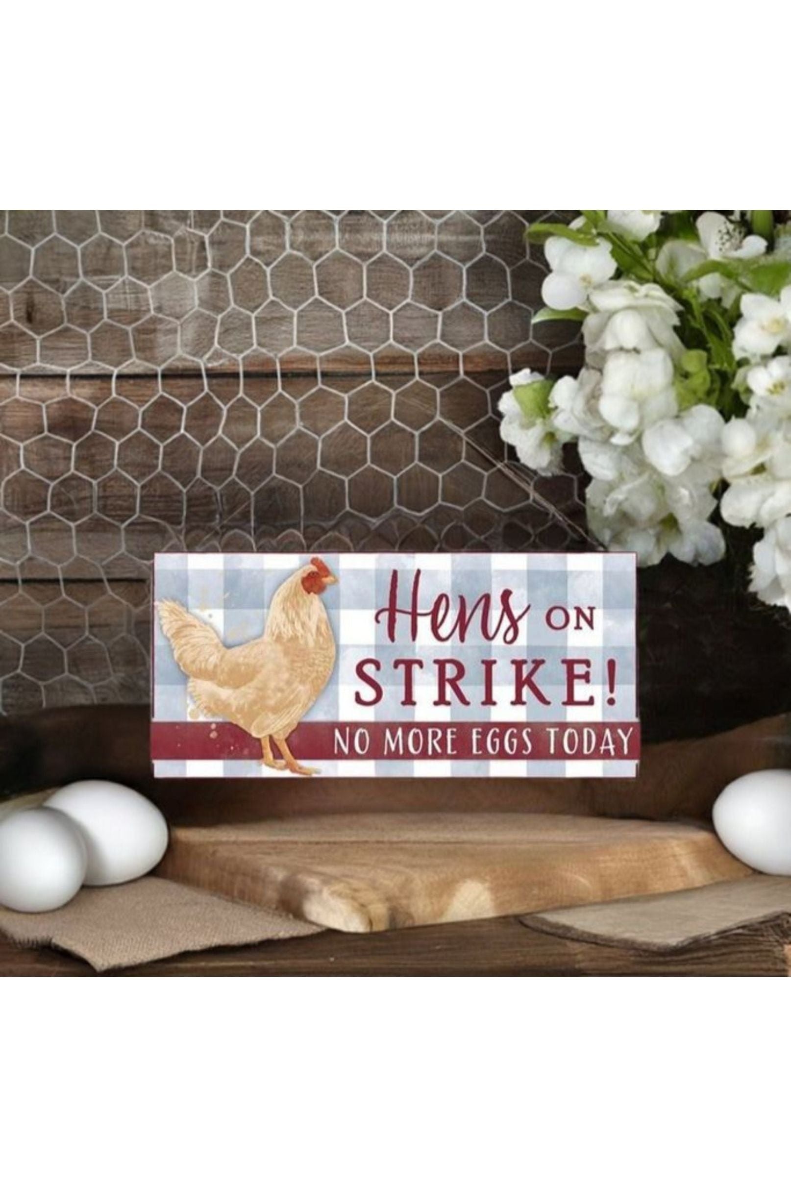 Shop For 12" Wooden Sign: Hens on Strike at Michelle's aDOORable Creations