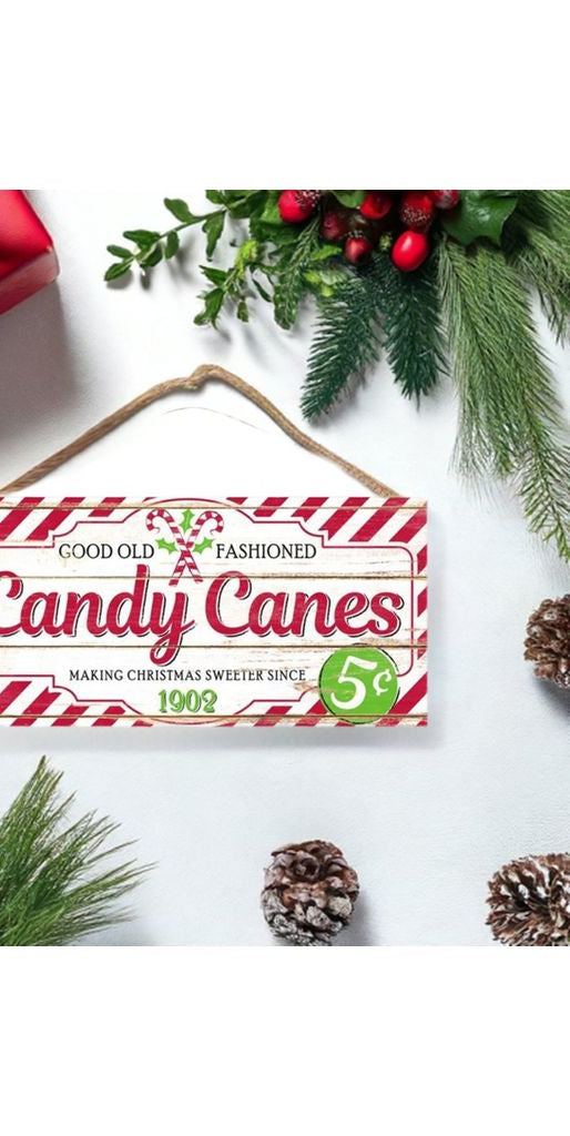 12" Wooden Sign: Old Fashion Candy Canes - Michelle's aDOORable Creations - Wooden/Metal Signs