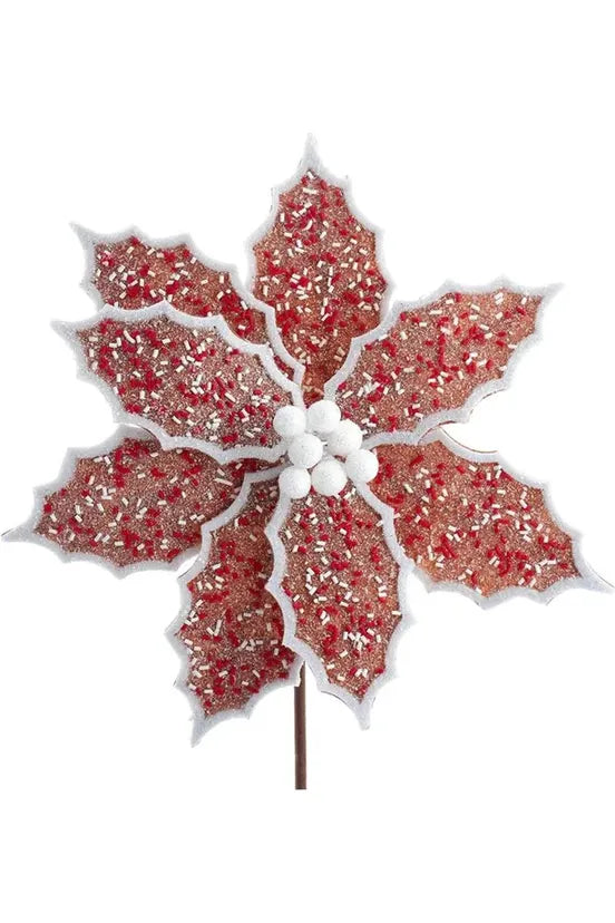 14" Gingerbread Poinsettia Pick - Michelle's aDOORable Creations - Sprays and Picks