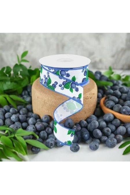 Shop For 1.5" Blueberry Ribbon: White (10 Yards) at Michelle's aDOORable Creations