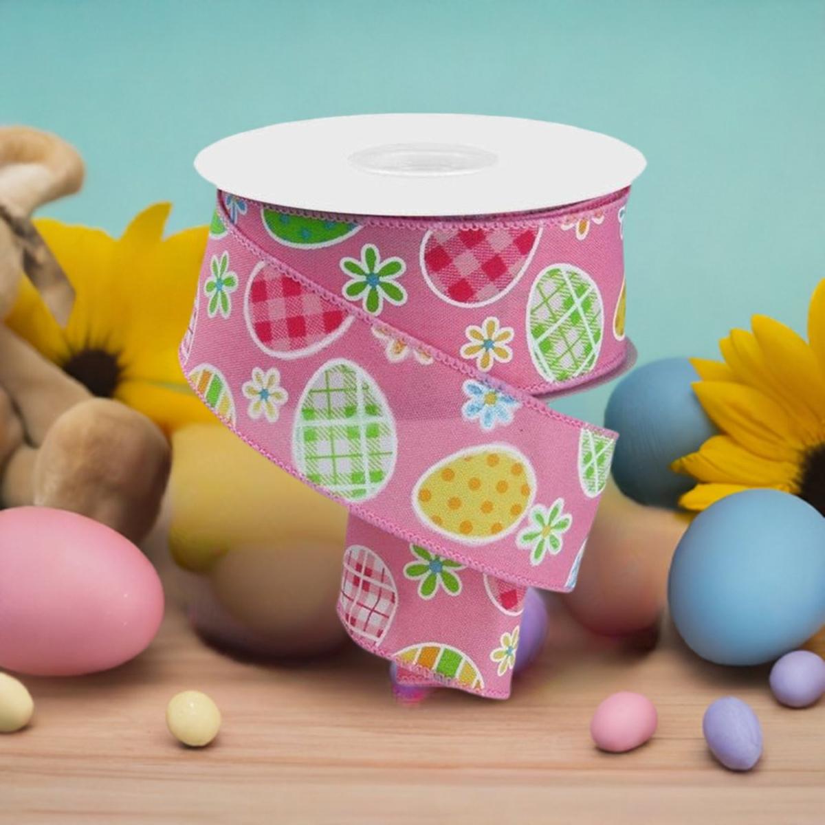 Shop For 1.5" Check Plaid Easter Egg Ribbon: Light Pink (10 Yards) at Michelle's aDOORable Creations
