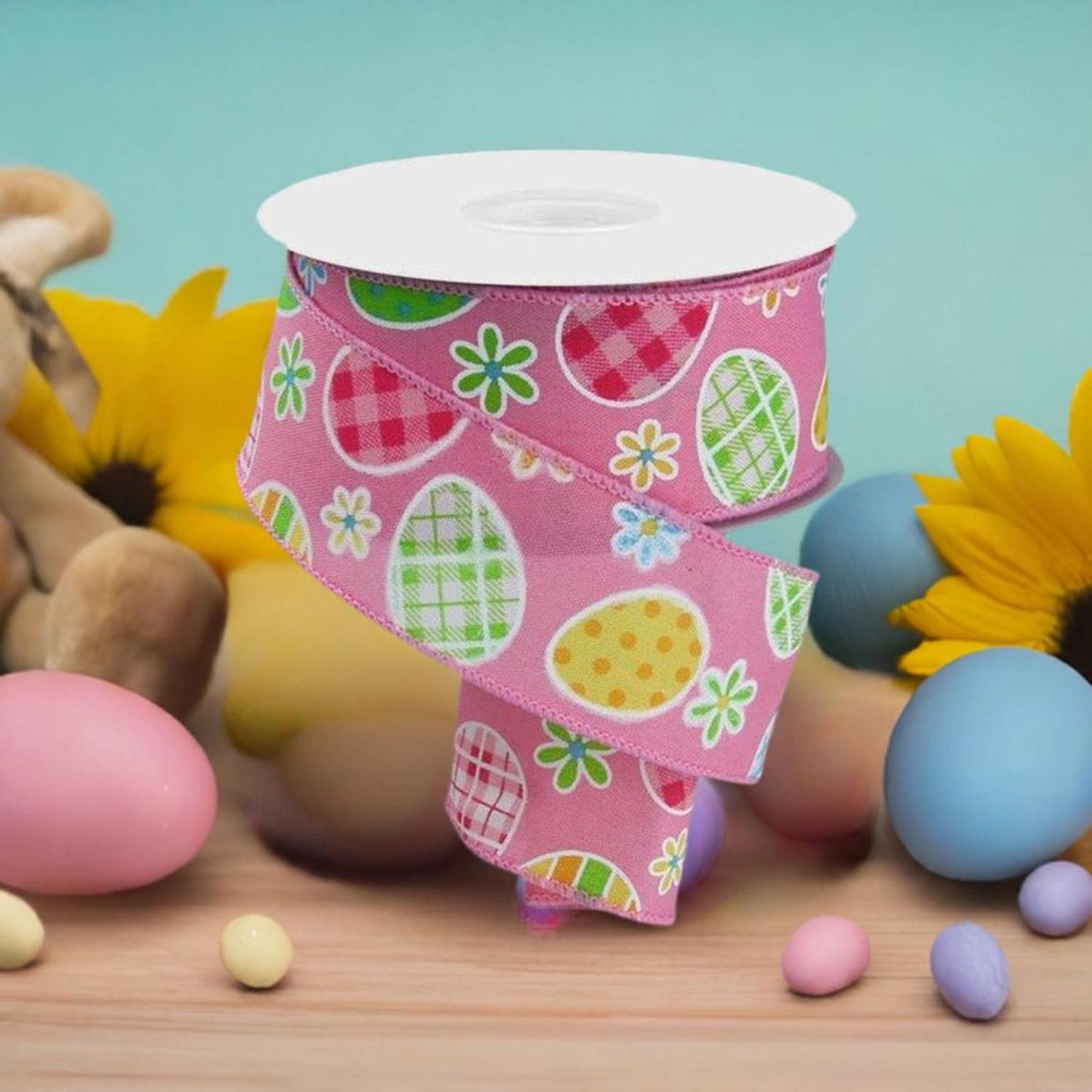 Shop For 1.5" Check Plaid Easter Egg Ribbon: Light Pink (10 Yards) at Michelle's aDOORable Creations