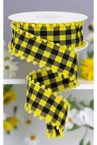 Shop For 1.5" Check with Poms Ribbon: Yellow (10 Yards) RN585873