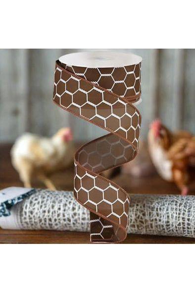 Shop For 1.5" Chicken Wire Ribbon: Chocolate (10 Yards) at Michelle's aDOORable Creations