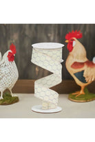 1.5" Chicken Wire Ribbon: Cream (10 Yards) - Michelle's aDOORable Creations - Wired Edge Ribbon
