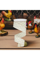 1.5" Chicken Wire Ribbon: Cream (10 Yards) - Michelle's aDOORable Creations - Wired Edge Ribbon