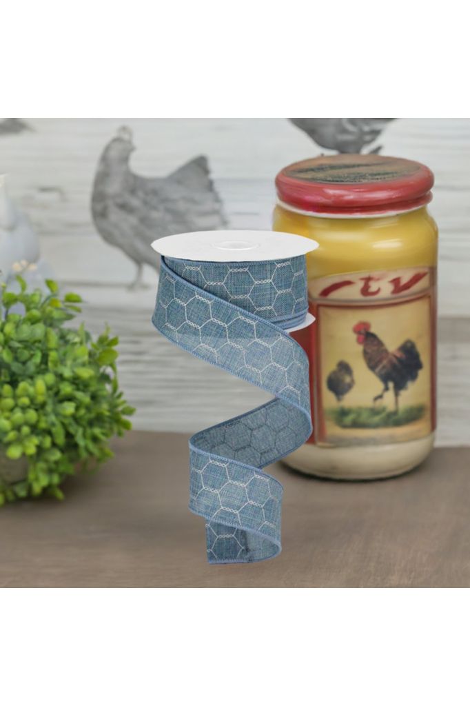 Shop For 1.5" Chicken Wire Ribbon: Faded Denim (10 Yards) RG01982C6