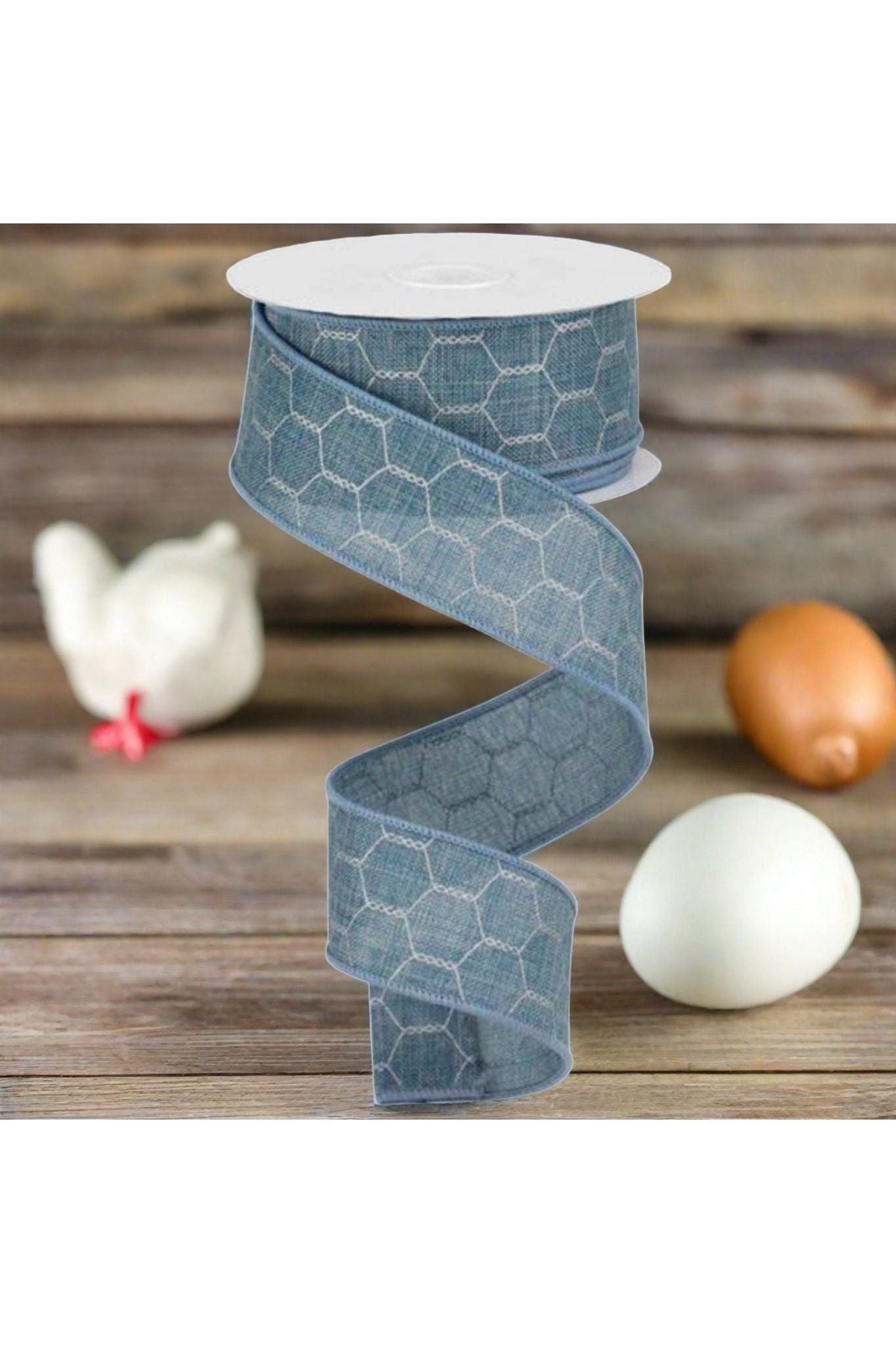 Shop For 1.5" Chicken Wire Ribbon: Faded Denim (10 Yards) at Michelle's aDOORable Creations