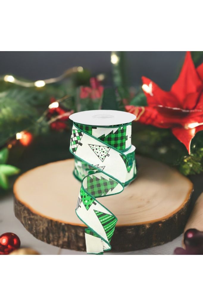 Shop For 1.5" Christmas Tree Ribbon: Green (10 Yards) at Michelle's aDOORable Creations