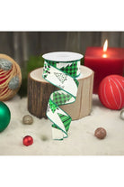 1.5" Christmas Tree Ribbon: Green (10 Yards) - Michelle's aDOORable Creations - Wired Edge Ribbon