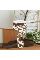 1.5" Cowhide Print Ribbon: Brown & Ivory (10 Yards) - Michelle's aDOORable Creations - Wired Edge Ribbon